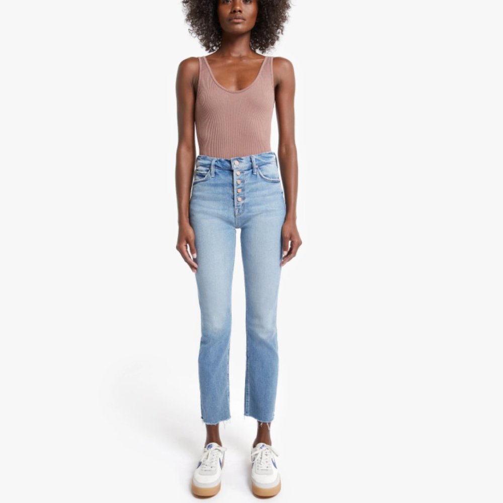 MOTHER Denim The Pixie Dazzler Ankle Fray Size 25